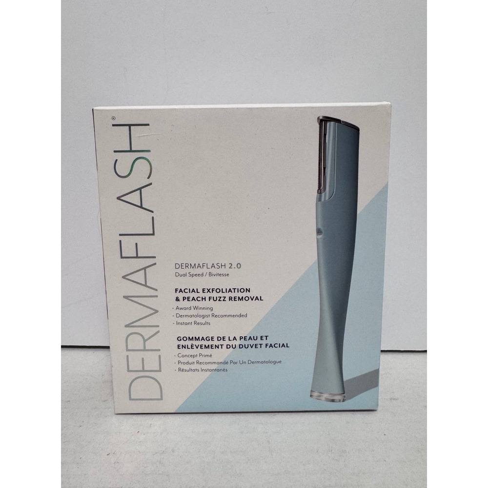 Dermaflash 2.0 Dual Speed Face Exfoliation & Peach Fuzz Removal NEW light blue